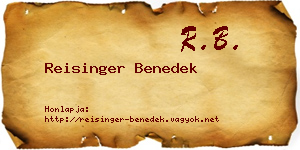 Reisinger Benedek névjegykártya